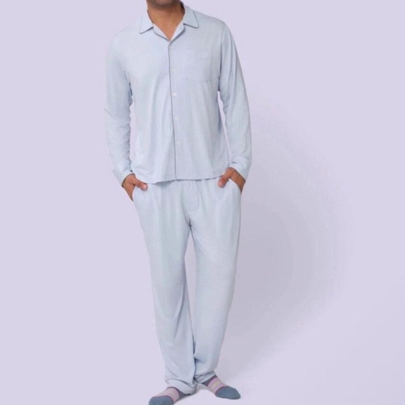 Sleepy Jones x Purple The Henry Pajama Set Size Large Morning Mist Soft Jersey - Picture 1 of 9